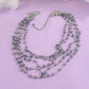 🔥 5/$25 Multi Layer Glass And Metal Bead Necklace